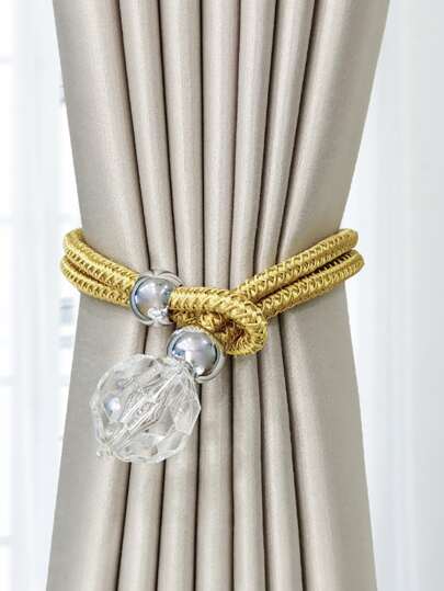 1pc/2pcs Luxury Crystal Curtain Tieback, Multiple Color Selections