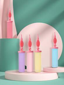 1pc Plastic Balloon Inflator, Two Tone Portable Manual Balloon Pump For Party - Multicolor - View 1