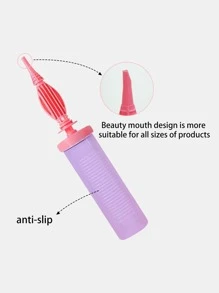 1pc Plastic Balloon Inflator, Two Tone Portable Manual Balloon Pump For Party - Multicolor - View 4