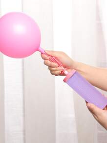 1pc Plastic Balloon Inflator, Two Tone Portable Manual Balloon Pump For Party - Multicolor - View 8