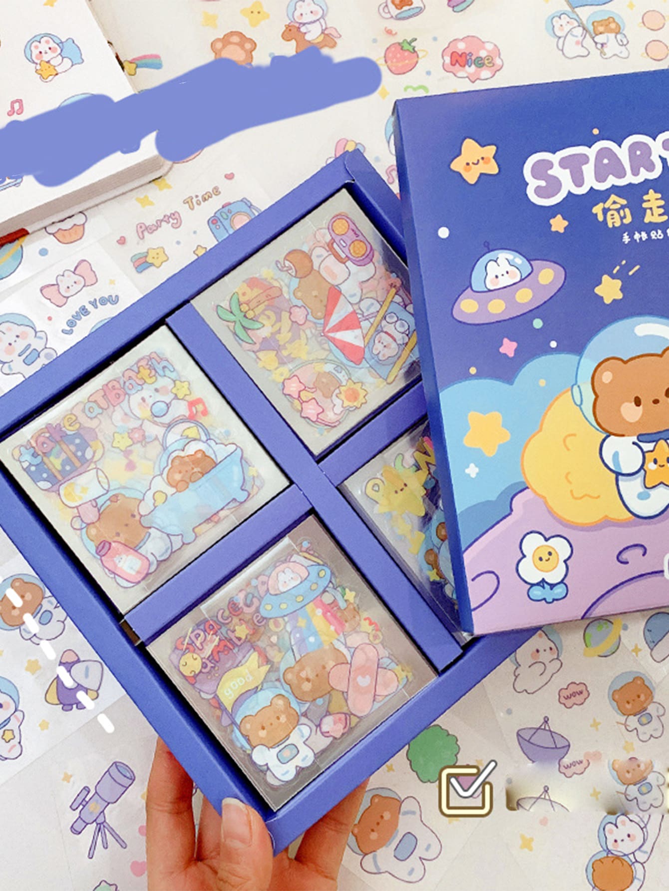 1盒卡通圖案貼紙 - 彩色 - 查看 1