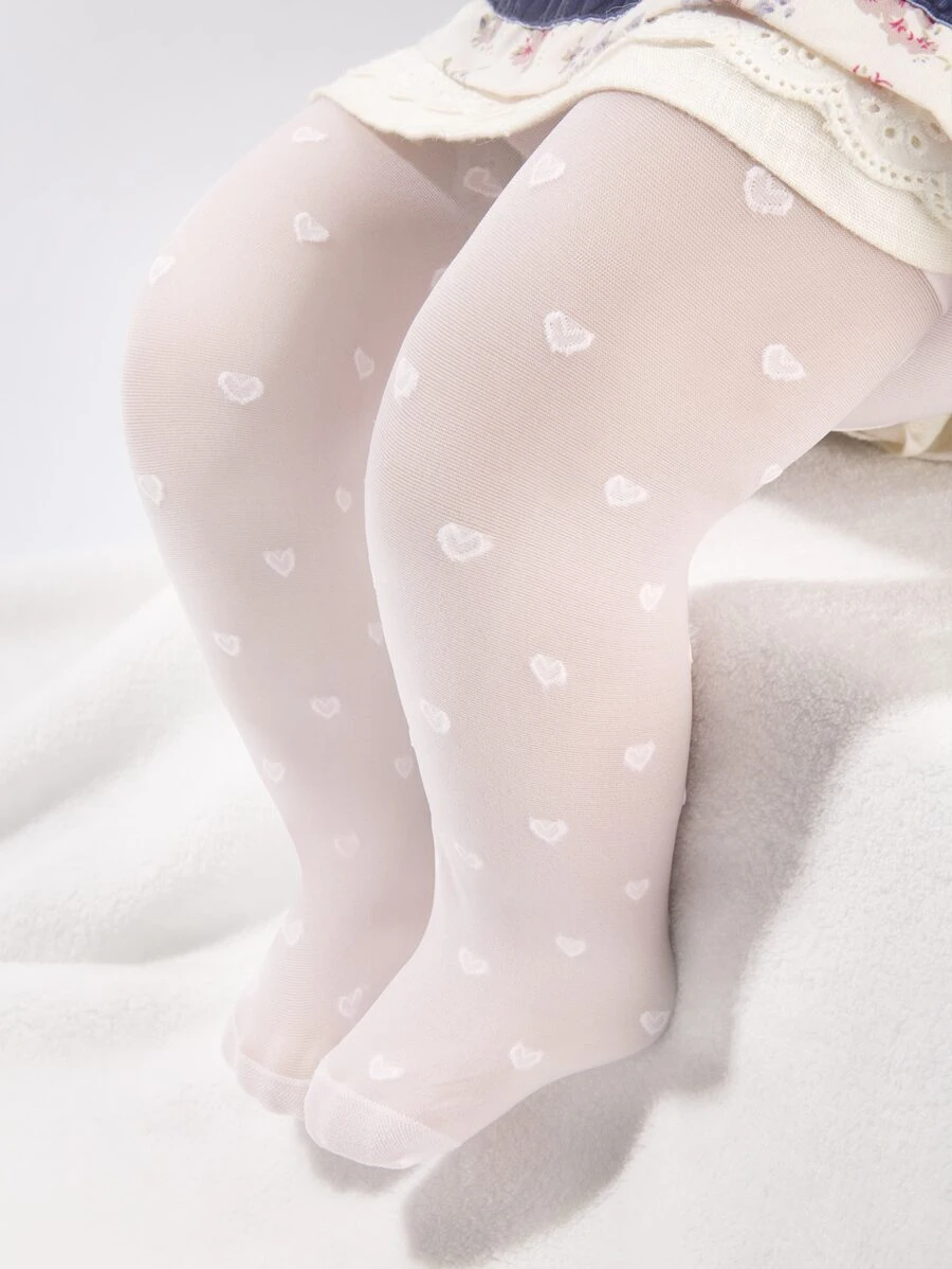 Baby Heart Pattern Tights | SHEIN UK