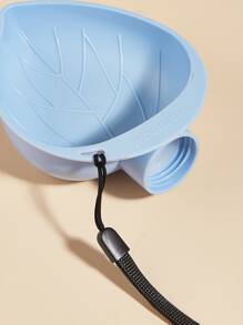 1pc Leaf Design Pet Travel Drinking Bowl - Blue - View 3