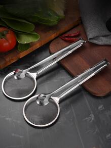 1 dụng cụ lọc lưới thép không gỉ có tay cầm, thìa chao bạc cho nhà bếp - Xám - Xem 6