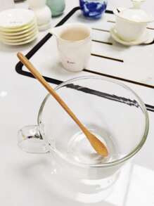 1入組細長柄木勺用於甜點和蜂蜜攪拌棒攪拌勺 - 杏色 - 查看 4