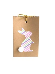 8pcs/set Paper Gift Bag, Cute Easter Rabbit Pattern Gift Bag For Home - Khaki - View 2