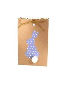 8pcs/set Paper Gift Bag, Cute Easter Rabbit Pattern Gift Bag For Home - Khaki - View 3