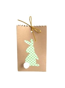 8pcs/set Paper Gift Bag, Cute Easter Rabbit Pattern Gift Bag For Home - Khaki - View 4