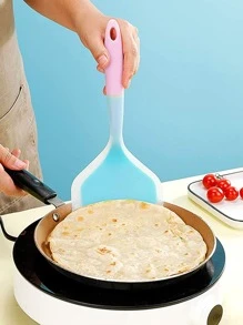 1pc Silicone Cooking Spatula, Non-stick Chef Craft Turner For Kitchen - Blue - View 1