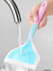 1pc Silicone Cooking Spatula, Non-stick Chef Craft Turner For Kitchen - Blue - View 4