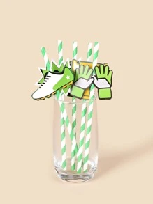 5 piezas/set papel desechable fútbol & con diseño de guantes desechable batería de cocina para fiesta - Multicolor - Ver 3