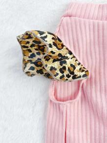 1入組豹紋印花寵物T恤衫 - 粉色 - 查看 6