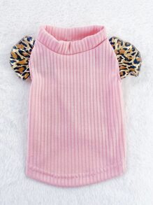 1入組豹紋印花寵物T恤衫 - 粉色 - 查看 8