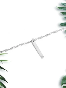 Collar colgante geométrico - Plateado - Ver 2