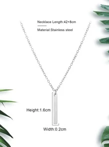 Collar colgante geométrico - Plateado - Ver 3