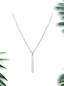 Collar colgante geométrico - Plateado - Ver 4