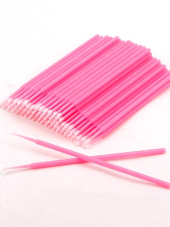 100pcs Pink Disposable Micro Brush Mascara Wands Applicator Lash Removing Swab Micro brush Eyelash Extension Makeup brushes Tools