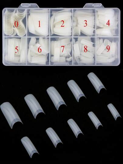 500Pcs/Bag False Nail Tips Acrylic Practice Nail Capsules Artificial Nails Soft Gel Full Cover Coffin Nail Tips Manicure Tools Press On Nails Nail Supplies Nails