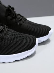 女士輕便最小化彈跳繫帶運動戶外黑色織物運動鞋