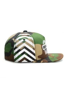 Men Camo Print Hip-Hop Cap - Army Green - View 3
