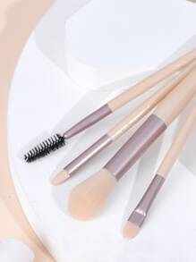 16件套便携式软毛化妆刷套装，适用于眼影、粉底、散粉、遮瑕膏、唇膏、腮红等，迷你旅行化妆刷套装，化妆刷套装，化妆刷组合，化妆刷套装，全套化妆刷，化妆刷套装，全套化妆工具，化妆刷套装，化妆刷套装，化妆礼品套装，套装，赠品，专业化妆刷，全套化妆工具 - 杏色 - 查看 4