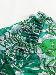 Cover up bandeau con estampado tropical - Verde - Ver 5