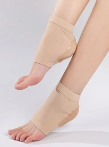 矽膠防裂襪，1對露趾保濕凝膠後跟襪，足跟保護器，男士或女士足部護理SPA襪，幹腳，死皮 - 杏色 - 查看 4