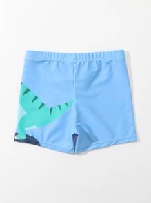 小男童卡通和標語圖案泳褲