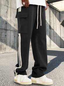 Manfinity Quần thể thao Nam Dây kéo Sọc bên Sọc - màu đen - Xem 1