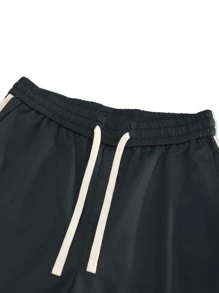 Manfinity Quần thể thao Nam Dây kéo Sọc bên Sọc - màu đen - Xem 3