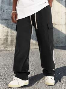 Manfinity Quần thể thao Nam Dây kéo Sọc bên Sọc - màu đen - Xem 6