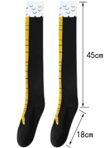 Calcetines altos con estampado de dibujos animados - Multicolor - Ver 4