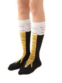 Calcetines altos con estampado de dibujos animados - Multicolor - Ver 5