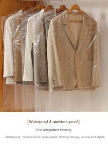 10pcs/set Plastic Clothing Cover, Clear Disposable Dust Cover For Home - Clear - View 3