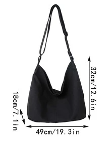 Nam Tối giản Túi Hobo , Balo Cho du lịch , Cao đẳng , Trường học Túi Sling Thể thao Cái túi Đối với Trung học phổ thông Trường đại học Học sinh Cho du lịch Cao đẳng Trường học - màu đen - Xem 3