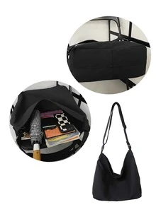 Nam Tối giản Túi Hobo , Balo Cho du lịch , Cao đẳng , Trường học Túi Sling Thể thao Cái túi Đối với Trung học phổ thông Trường đại học Học sinh Cho du lịch Cao đẳng Trường học - màu đen - Xem 5