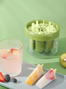 1pc PS Popsicle Mold, Minimalist Green Letter Graphic Ice Pop Mold For Home