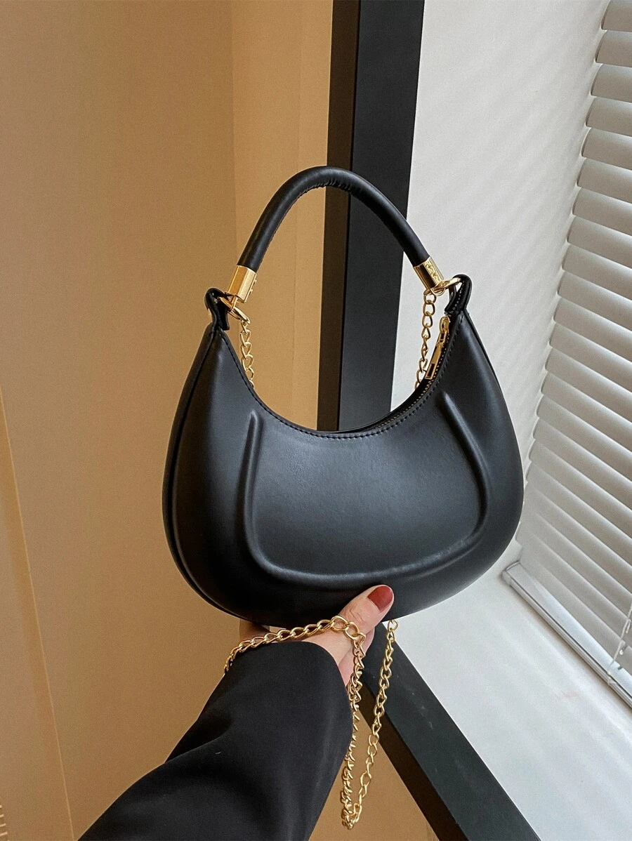 極簡鏈條流浪包 - 黑色 - 查看 1