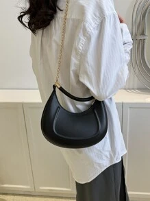 極簡鏈條流浪包 - 黑色 - 查看 2