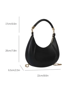 極簡鏈條流浪包 - 黑色 - 查看 3