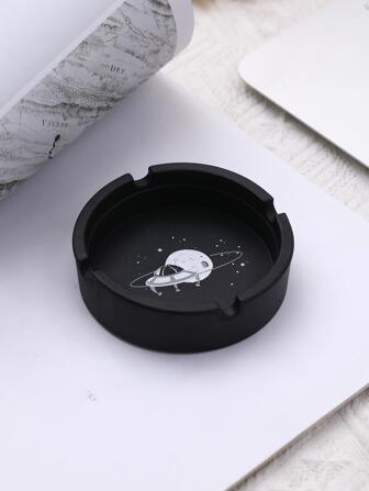 1入組矽膠創意太空圖案多功能煙灰缸