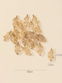 20pcs/set Metal Leaf DIY Pendant - Yellow Gold - View 4