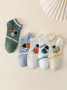 5pairs Men Cartoon Graphic Ankle Socks - Multicolor - View 1