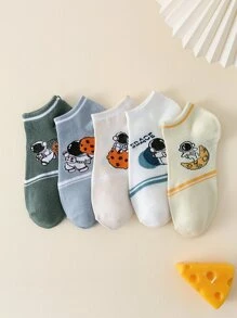 5pairs Men Cartoon Graphic Ankle Socks - Multicolor - View 2