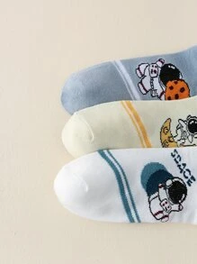5pairs Men Cartoon Graphic Ankle Socks - Multicolor - View 3