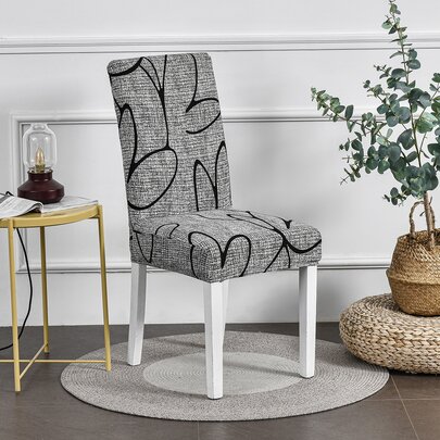 1/4/6pcs Floral Pattern Minimalist Chair Cover For Living Room