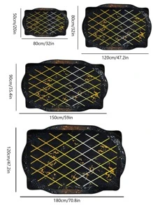 1 pieza Alfombra con estampado de cuadros moderno poliéster para - Multicolor - Ver 2