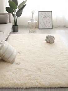 1入組白色家用地毯滌綸蓬鬆地板地毯 - 米色 - 查看 7