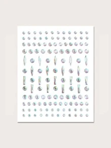 1 hoja Pegatina tatuaje facial con diamante de imitación - Multicolor - Ver 1