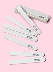 NailSunshine 20支/套 100/180目双面指甲锉，可水洗，可重复使用，适用于天然指甲和亚克力指甲的修甲工具，家用和美甲沙龙均可使用